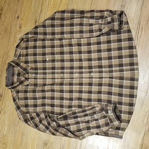 Carhartt brown plaid collared button down shirt like new condition sz 2XL